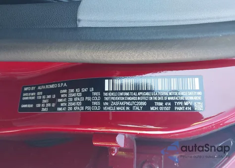 2018 Alfa Romeo Stelvio Sport Awd z USA, uszkodzony, nr VIN ZASFAKPN0J7C20890